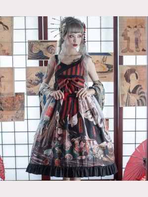 Souffle Song Utagawa Kuniyoshi Japanese Lolita Dress Set (SS950)